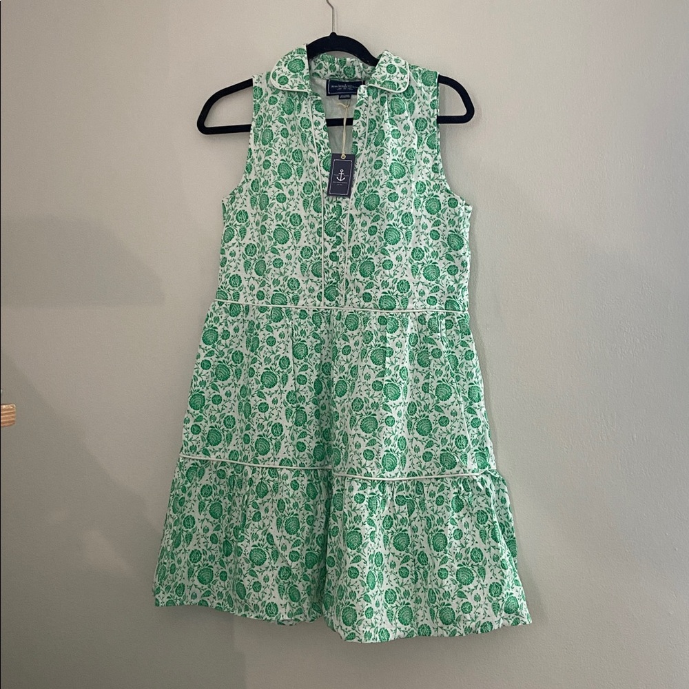 Kiel James Patrick Green and White Dress